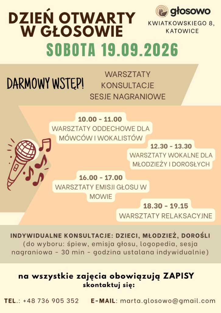 Plakat - Dzień Otwarty w Głosowie 19.09.2026